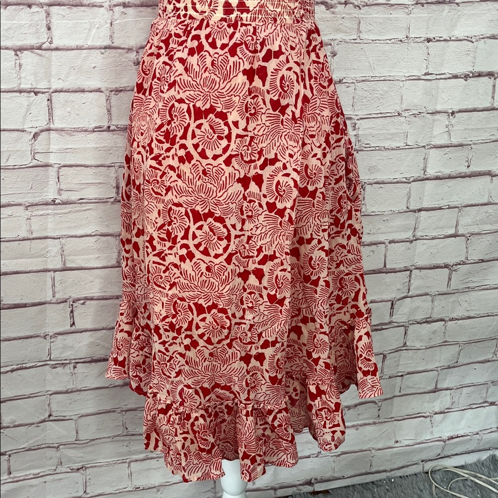 Banjanan Floral Smocked Ruffle Shoulder Midi Dress EUC Small - Picture 3 of 11
